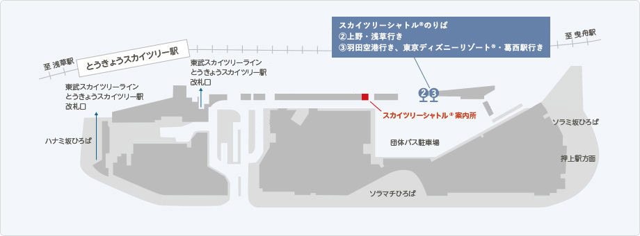 スカイツリーシャトル<sup>®</sup>のりば案内